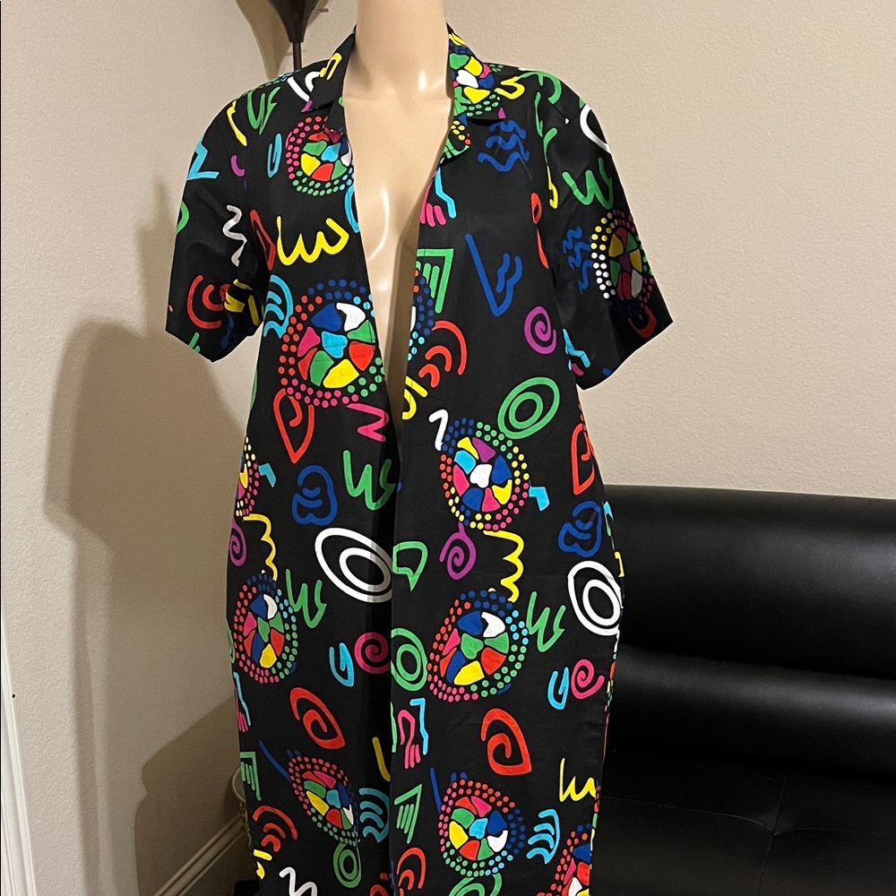 Colorful Abstract Patterned Kimono